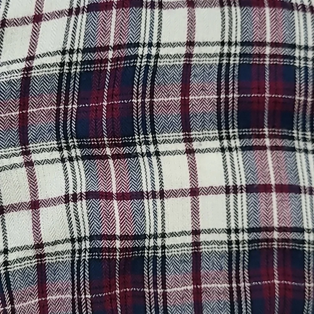 Lucky Brand Plaid Button-Up Lightweight Flannel Shirt size Large